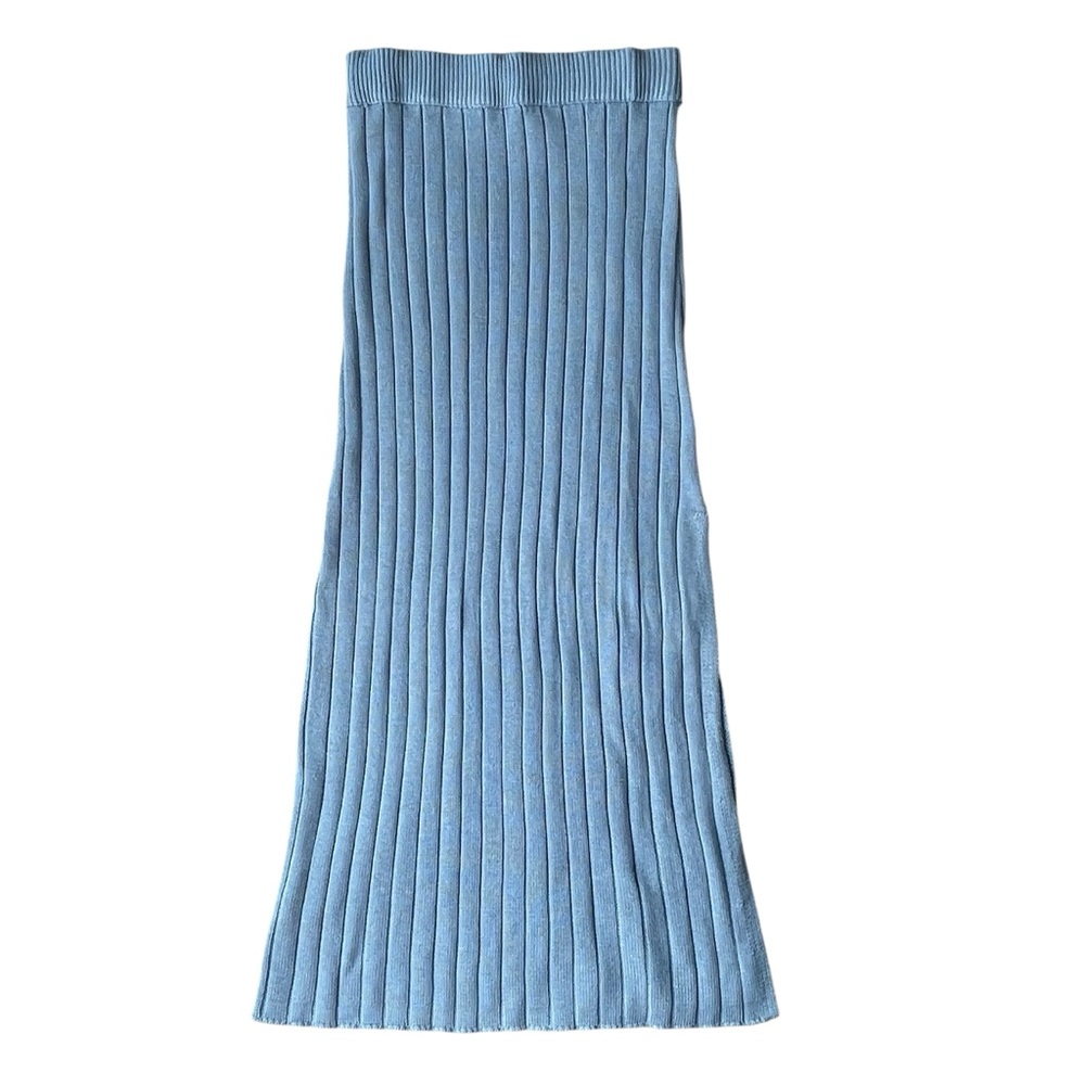 Promesa Maxi Chunky Ribbed Knit Skirt Size S Baby Blue